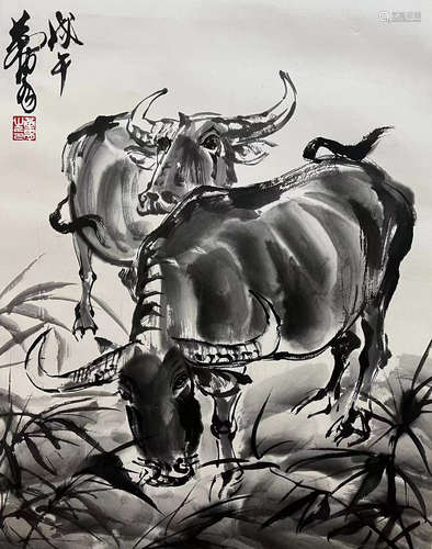 黃胄 水牛圖