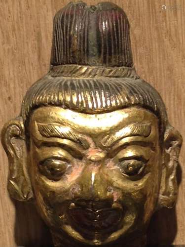 Tête de Dakini en bronze doré