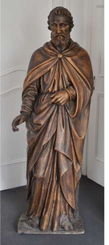 Statue de Saint en bois sculpté,