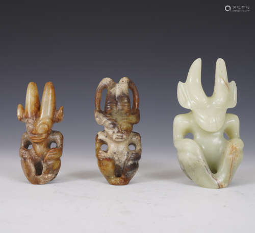 A Set of Elder Jade Sun God Figures