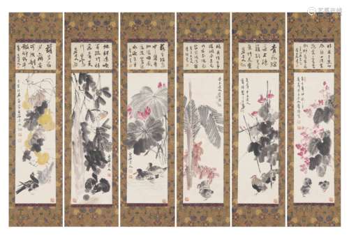 Chinese Bird-and-Flower Painting by Qi Baishi