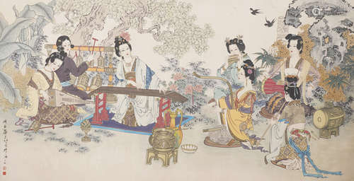 Chinese Figure Painting by Hua Sanchuan