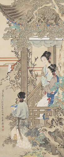 Chinese Figure Painting by Xu Cao