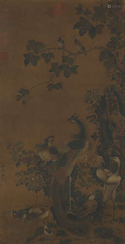 Chinese Bird-and-Flower Painting by Lyu Ji