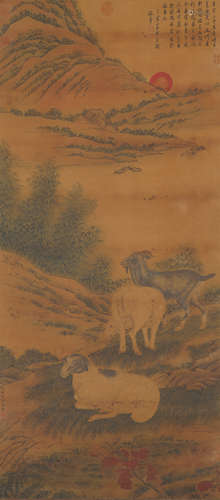 Chinese Sheep Painting by Giuseppe Castiglione