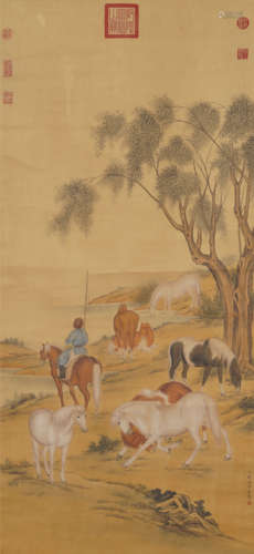 Chinese Horse Painting by Giuseppe Castiglione