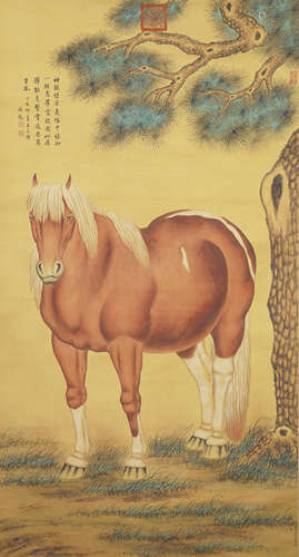 Chinese Horse Painting by Giuseppe Castiglione