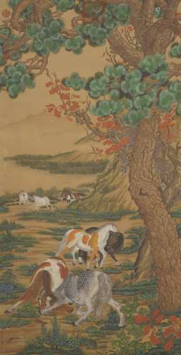 Chinese Horse Painting by Giuseppe Castiglione