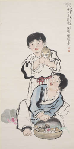 Chinese Figrue Painting by Xu Beihong