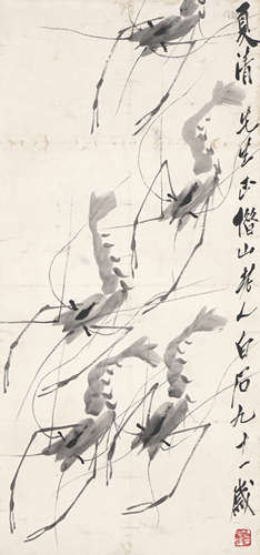 The Shrimps，by Qi Baishi