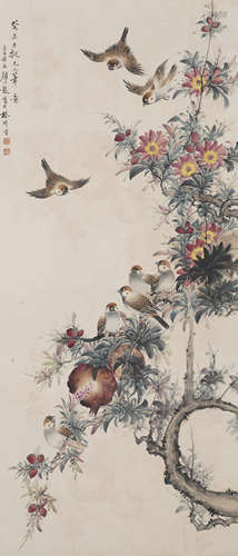 Chinese Bird-and-Flower Painting by Yan Bolong