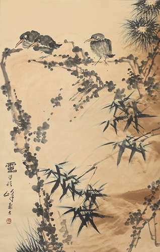 Chinese Bird Painting by Pan Tianshou