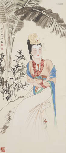 Chinese Figrue Painting by Zhang Daqian