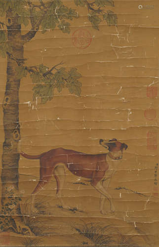 Chinese Dog Painting by Giuseppe Castiglione