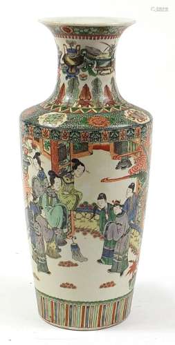 Chinese porcelain vase hand painted in the famille verte pal...