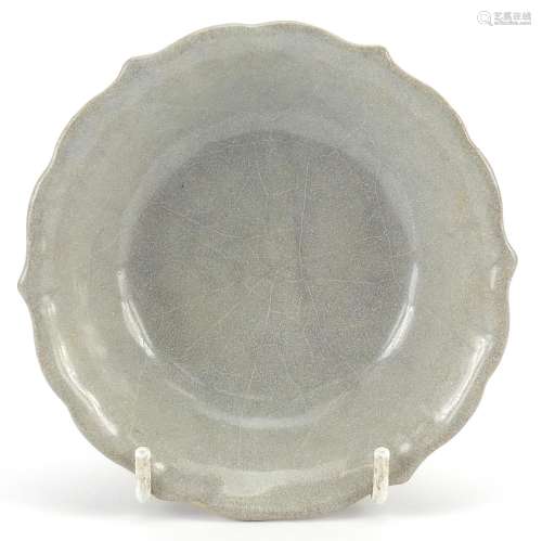 Chinese porcelain dish having a grey glaze, 12cm in diameter