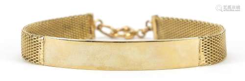 9ct gold identity bracelet, 20cm in length, 18.0g