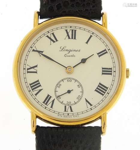 Longines, gentlemens quartz wristwatch, the case numbered 21...