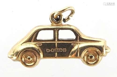 9ct gold car charm, 1.9cm in length, 0.6g