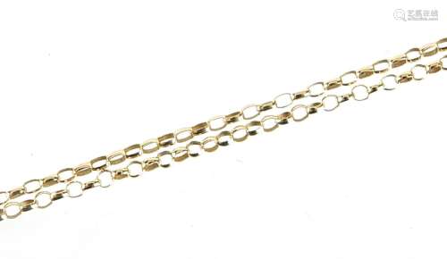 9ct gold necklace, 49cm in length, 1.3g