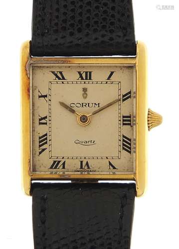 Corum, 18ct gold quartz wristwatch, the case 20mm wide