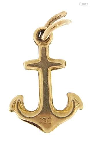 9ct gold anchor charm, 1.7cm high, 0.5g