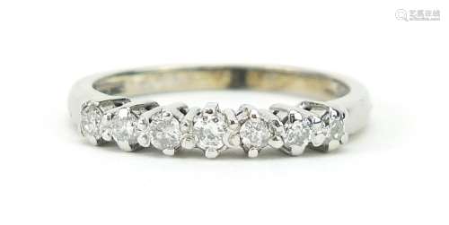 9ct white gold diamond half eternity ring, stamped 33PTS to ...