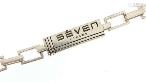 Seven London, Modernist silver necklace, 42cm in length, 49....