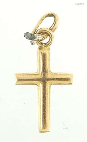 9ct gold cross charm, 1.4cm high