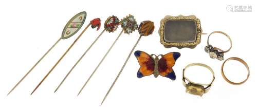 Antique and later jewellery including a 19th century gold co...