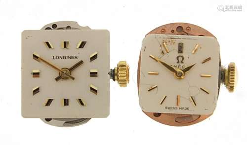 Two ladies wristwatch movements comprising Omega numbered 16...