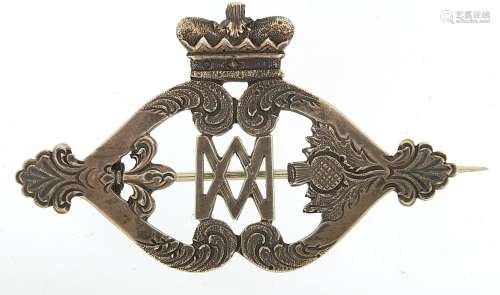 Commemorative Scottish silver brooch, 6cm wide, 13.5g