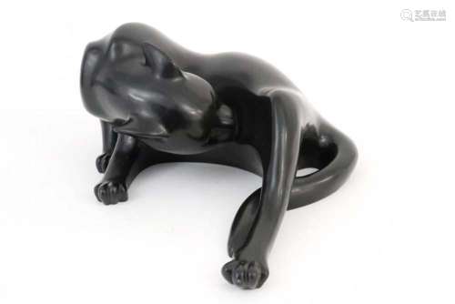 LAVINIA 20ste eeuwse sculptuur in zwarte marmer : "Zich...