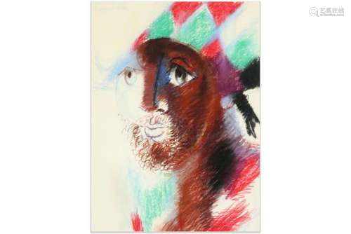 SOMVILLE ROGER (1923 - 2014) pastel : "Pierrot" - ...