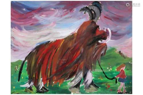 FELBIER MAURICE (1903 - 1991) acrylschilderij op papier : &q...