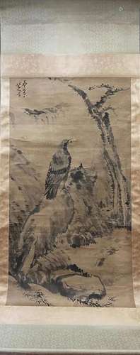 BADA SHANREN, EAGLE PERCHED ON ROCK