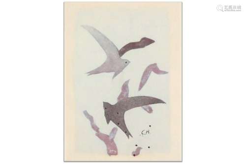 BRAQUE GEORGES (1882 - 1963) kleurets : "Vogels" -...