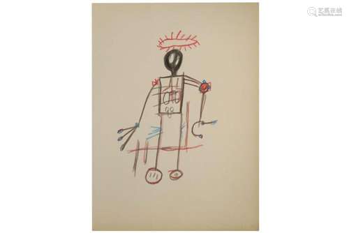 BASQUIAT JEAN-MICHEL (1960 - 1988) tekening in krijt : "...