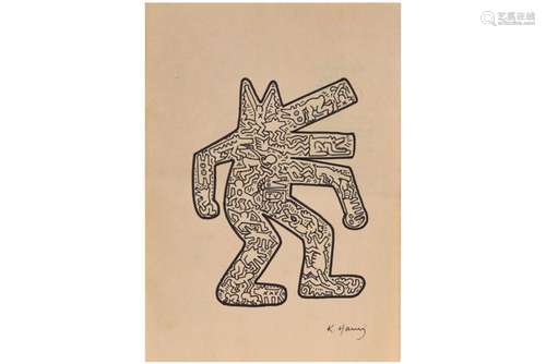 HARING KEITH (1958 - 1990) mooie sterk uitgewerkte tekening ...