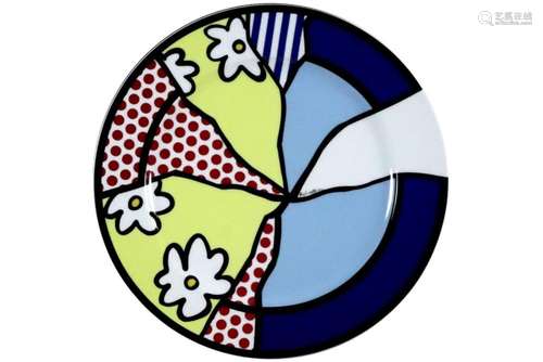 LICHTENSTEIN ROY (1923 - 1997) ingekaderde schaal in porsele...