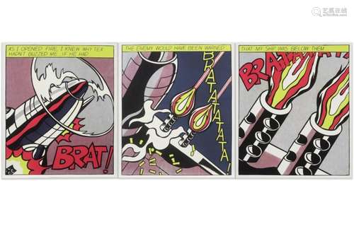 LICHTENSTEIN ROY (1923 - 1997) triptiek kleurlitho's : &...