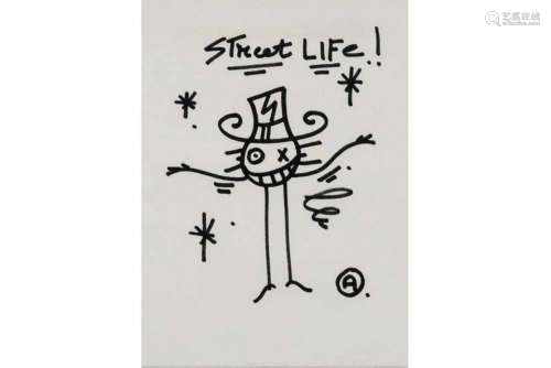 SARAIVA ANDRÉ (°1971) tekening in viltstift : "Street l...