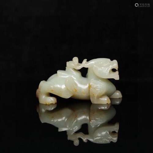 A JADE CARVING OF KYLIN & RIDER