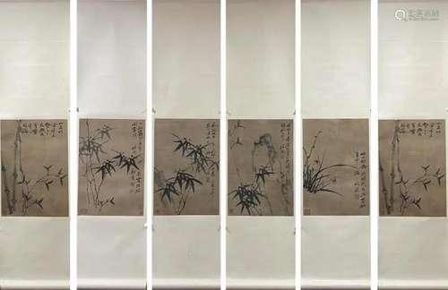 ZHENG BANQIAO, SIX PANELS PAINTING