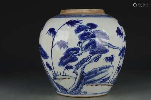 BLUE AND WHITE PORCELAIN JAR