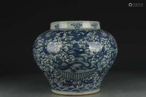 BLUE AND WHITE DRAGONS PORCELAIN VASE