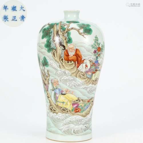 A Famille Rose Vase Meiping