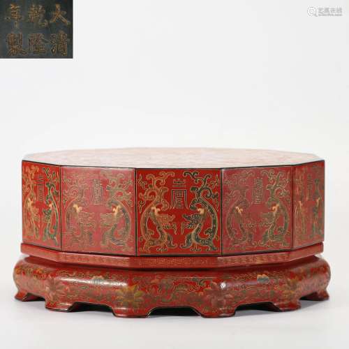 A Painted Lacquer Box with Cover