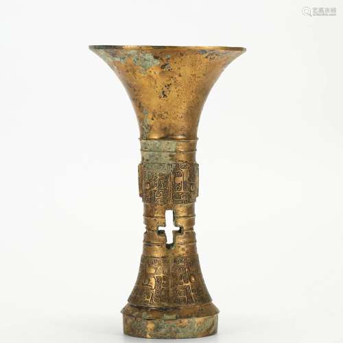 A Bronze-gilt Beaker Vase
