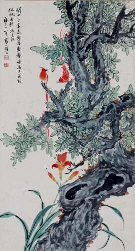 A Chinese Scroll Painting By Jiang Hanting